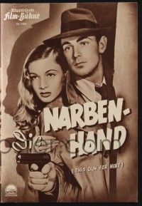 3c857 THIS GUN FOR HIRE German program '52 different images of Alan Ladd & sexy Veronica Lake!