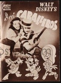 3c860 THREE CABALLEROS German program '54 different images of Donald Duck, Panchito & Joe Carioca!