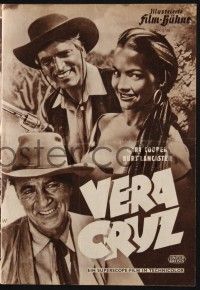 3c896 VERA CRUZ German program '55 different images of cowboys Gary Cooper & Burt Lancaster!
