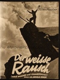 3c916 WHITE INTOXICATION German program '31 Arnold Fanck skiing documentary with Leni Riefenstahl!