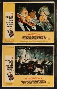 3d932 AIRPORT 2 LCs '70 cool image from inside control tower, Whit Bissell & Helen Hayes!