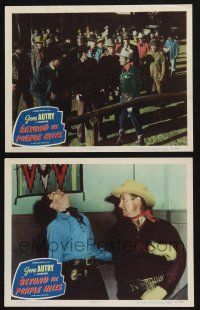 3d936 BEYOND THE PURPLE HILLS 2 LCs '50 great images of western cowboy sheriff Gene Autry!