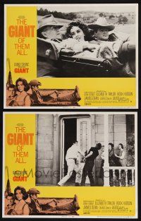 3d957 GIANT 2 LCs R70 Elizabeth Taylor, Rock Hudson, Fix, James Dean, directed by George Stevens!