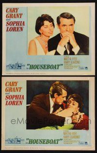 3d961 HOUSEBOAT 2 LCs R64 romantic close ups of Cary Grant & beautiful Sophia Loren!