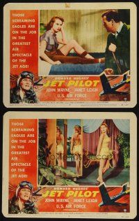 3d964 JET PILOT 2 LCs '57 Janet Leigh, John Wayne, Cold War jets, Howard Hughes!