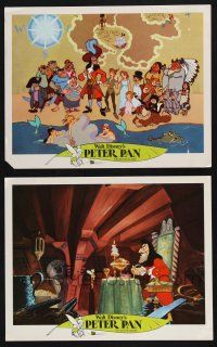3d978 PETER PAN 2 LCs R76 Walt Disney animated cartoon fantasy classic, whole cast art + Hook!