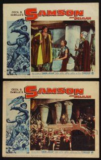 3d983 SAMSON & DELILAH 2 int'l LCs R60 Cecil B. DeMille, Victor Mature in title role!
