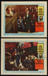 3d999 WITNESS FOR THE PROSECUTION 2 LCs '58 Billy Wilder, Tyrone Power, Marlene Dietrich!