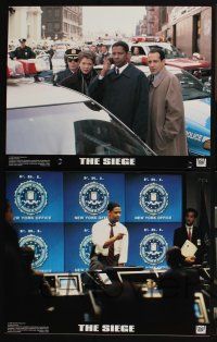 3d594 SIEGE 8 color 11x14 stills '98 Denzel Washington, Bruce Willis, Annette Bening, Shalhoub