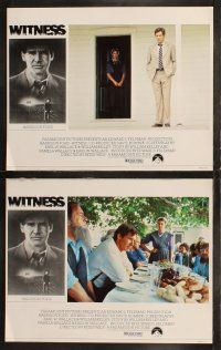 3d759 WITNESS 8 English LCs '85 cop Harrison Ford in Amish country, directed by Peter Weir!