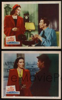 3d798 13th LETTER 6 LCs '51 Otto Preminger, sexy Linda Darnell, Charles Boyer, Michael Rennie!