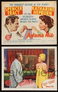 3d046 ADAM'S RIB 8 LCs '49 husband & wife Spencer Tracy & Katharine Hepburn are lawyers!