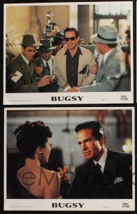 3d107 BUGSY 8 LCs '91 Warren Beatty, gorgeous Annette Bening, Harvey Keitel, Joe Mantegna!