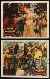 3d807 CAPTIVE GIRL 6 LCs '50 Johnny Weissmuller as Jungle Jim, w/sexy Anita Lhoest!