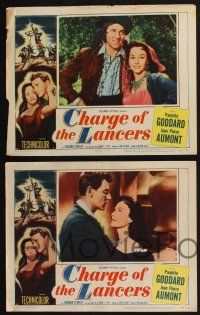 3d126 CHARGE OF THE LANCERS 8 LCs '54 sexy Paulette Goddard & Jean Pierre Aumont!