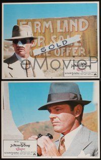 3d901 CHINATOWN 3 LCs '74 great images of Jack Nicholson in Roman Polanski film noir classic!