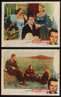 3d776 CIRCLE OF DANGER 7 LCs '51 Ray Milland is a man on a manhunt, directed by Jacques Tourneur!