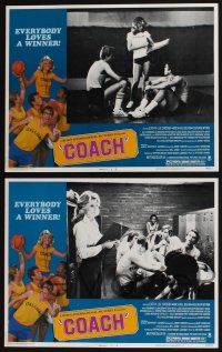3d134 COACH 8 LCs '78 sexy Cathy Lee Crosby is a female coach of a male basketball team!