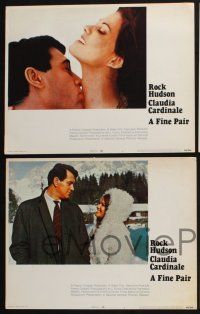 3d224 FINE PAIR 8 LCs '69 great images of Rock Hudson & sexy Claudia Cardinale!