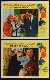 3d779 FOR LOVE OR MONEY 7 LCs '63 Kirk Douglas, Mitzi Gaynor & sexy Julie Newmar!
