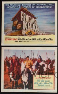 3d257 GENGHIS KHAN 8 LCs '65 Omar Sharif as the Mongolian Prince of Conquerors, Stephen Boyd!