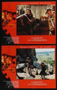 3d260 GHOST & THE DARKNESS 8 LCs '96 great images of hunters Val Kilmer & Michael Douglas, more!