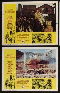 3d907 GOOD, THE BAD & THE UGLY 3 LCs '68 Leone classic, Wallach being hanged from horse, combat!