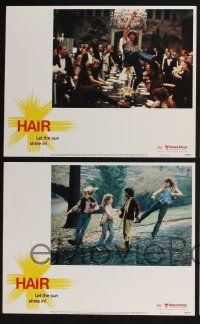 3d281 HAIR 8 LCs '79 Milos Forman musical, Beverly D'Angelo, Treat Williams!