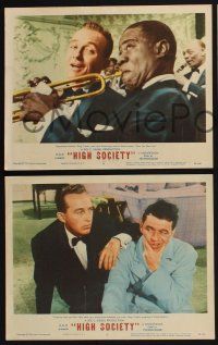 3d908 HIGH SOCIETY 3 LCs '56 Frank Sinatra, Bing Crosby, Grace Kelly & Louis Armstrong!