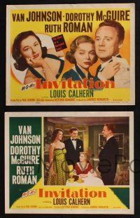 3d334 INVITATION 8 LCs '52 Van Johnson, Dorothy McGuire, Ruth Roman, story of a borrowed love!