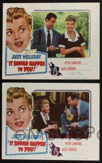 3d338 IT SHOULD HAPPEN TO YOU 8 LCs '54 Jack Lemmon doesn't understand why Judy Holliday wants fame