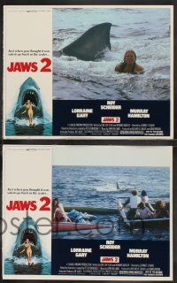 3d876 JAWS 2 4 LCs '78 Roy Scheider, Gary, just when you thought it was safe to back in the water!
