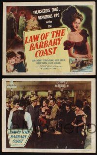 3d381 LAW OF THE BARBARY COAST 8 LCs '49 sexy Gloria Henry, Stephen Dunne, casino gambling