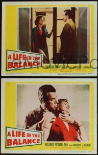 3d855 LIFE IN THE BALANCE 5 LCs '55 early Ricardo Montalban, Anne Bancroft, Lee Marvin!