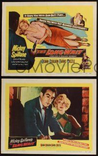 3d399 LONG WAIT 8 LCs '54 Mickey Spillane goes all the way, Anthony Quinn, Peggie Castle