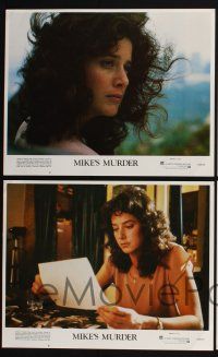 3d441 MIKE'S MURDER 8 LCs '83 great close-up of worried Debra Winger, Mark Keyloun