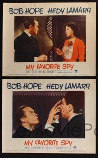 3d463 MY FAVORITE SPY 8 LCs '51 great images of Bob Hope & sexy Hedy Lamarr, w/ John Archer!