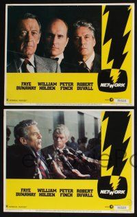 3d468 NETWORK 8 LCs '76 William Holden, Faye Dunaway, Paddy Cheyefsky, Sidney Lumet classic!