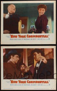 3d472 NEW YORK CONFIDENTIAL 8 LCs '55 Broderick Crawford, Richard Conte, Marilyn Maxwell!