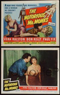 3d485 NOTORIOUS MR. MONKS 8 LCs '58 a man who fought and murdered for a woman he couldn't possess!