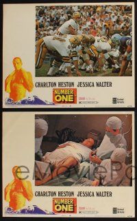 3d486 NUMBER ONE 8 LCs '69 alcoholic football player Charlton Heston has nowhere to go but down!