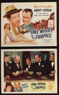 3d496 ONE NIGHT IN THE TROPICS 8 LCs R50s great images of Bud Abbott & Lou Costello in their first!