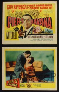 3d511 PIER 5 HAVANA 8 LCs '59 Cameron Mitchell in newly-freed Cuba, sexiest Allison Hayes!