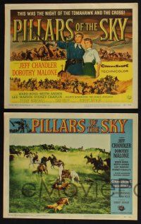 3d512 PILLARS OF THE SKY 8 LCs '56 soldier Jeff Chandler & pretty Dorothy Malone fight Indians!