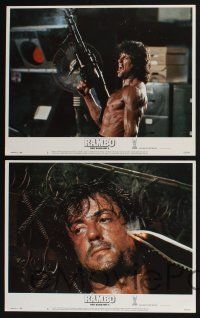 3d536 RAMBO FIRST BLOOD PART II 8 LCs '85 no man, no law, no war can stop Sylvester Stallone!
