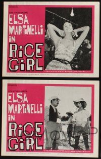 3d543 RICE GIRL 8 LCs '63 La Risaia, Folco Lulli, sexy fieldworker Elsa Martinelli!