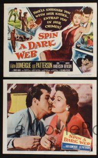 3d617 SPIN A DARK WEB 8 LCs '56 sexy Faith Domergue, Lee Patterson, English film noir!