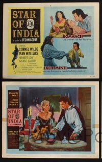 3d623 STAR OF INDIA 8 LCs '56 Cornel Wilde, Jean Wallace, Lom, adventure, romance, excitement!
