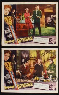 3d636 STRANGE INTRUDER 8 LCs '56 great images of Edmund Purdom & Ida Lupino, murder thriller!
