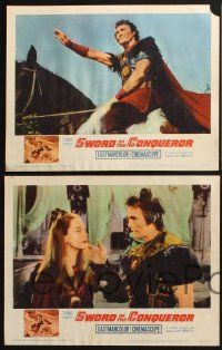 3d658 SWORD OF THE CONQUEROR 8 LCs '62 great images of barbarian Jack Palance, Eleonora Rossi Drago!
